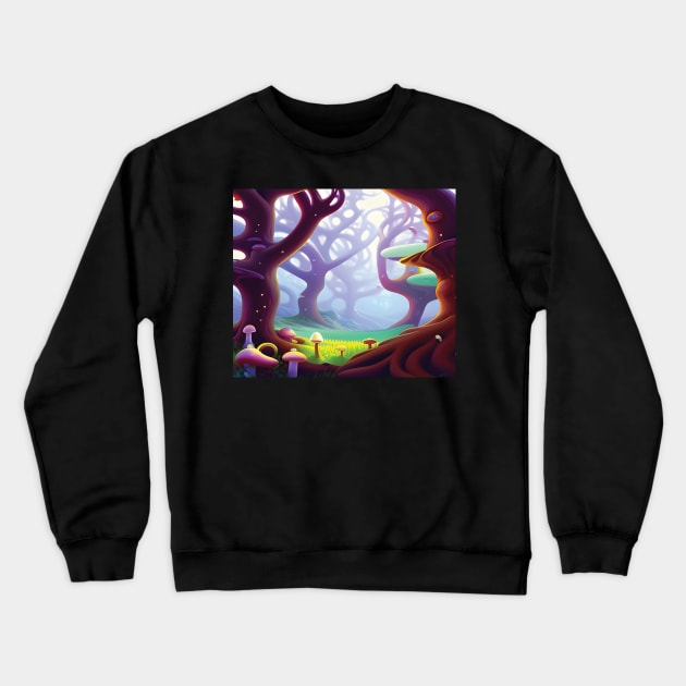 Dreamy Mushroom Forest Crewneck Sweatshirt by drumweaver